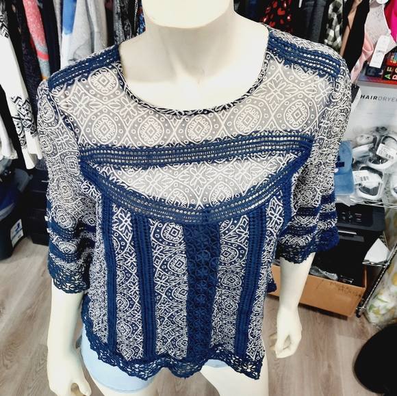 Lucky Brand Tops - Lucky Brand Silk Lace Top